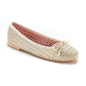 49857 - Beige Soft Leather Flats for Teen/Women by Pretty Ballerinas
