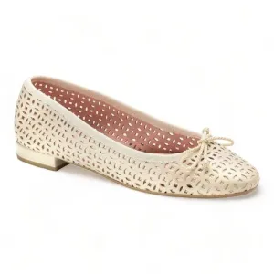 49857h - Beige Soft Leather Flats for Teen/Women by Pretty Ballerinas