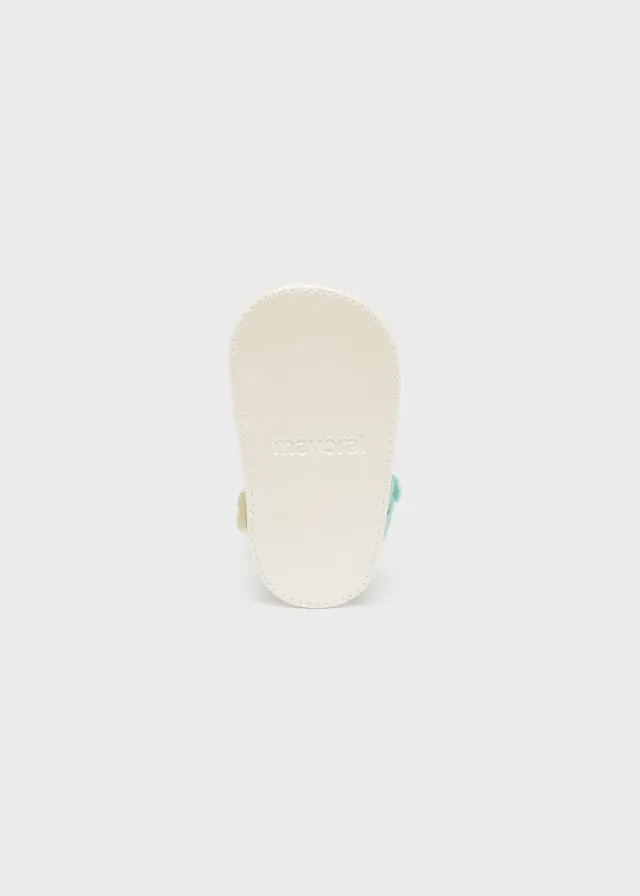 9635 Mayoral Strappy Butterfly Sandals, Aqua/Cream