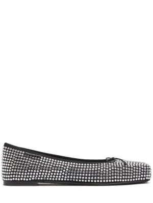 Alexander Wang   10mm Billie satin &amp; crystal flats 