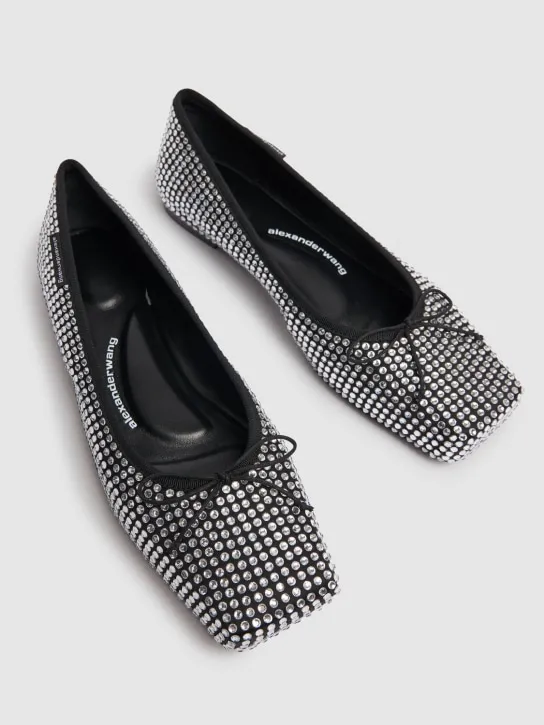 Alexander Wang   10mm Billie satin &amp; crystal flats 