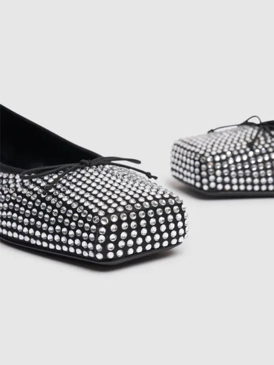 Alexander Wang   10mm Billie satin &amp; crystal flats 
