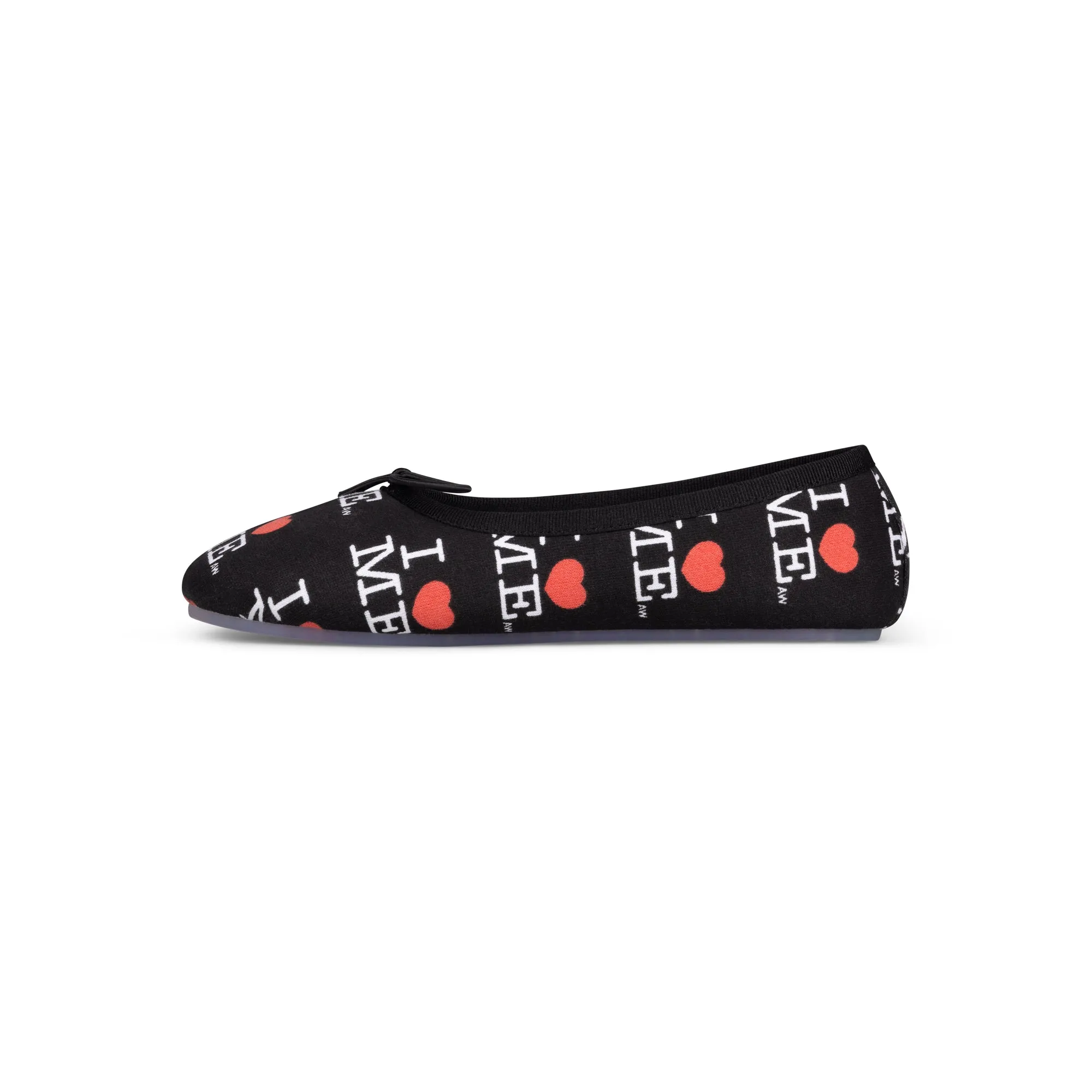 BLACK I HEART ME MELODY FLATS