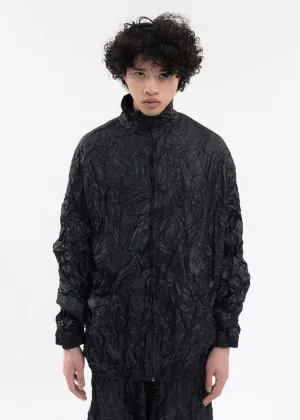 BLACK MENS CRINKLED TRAINING JUMPER