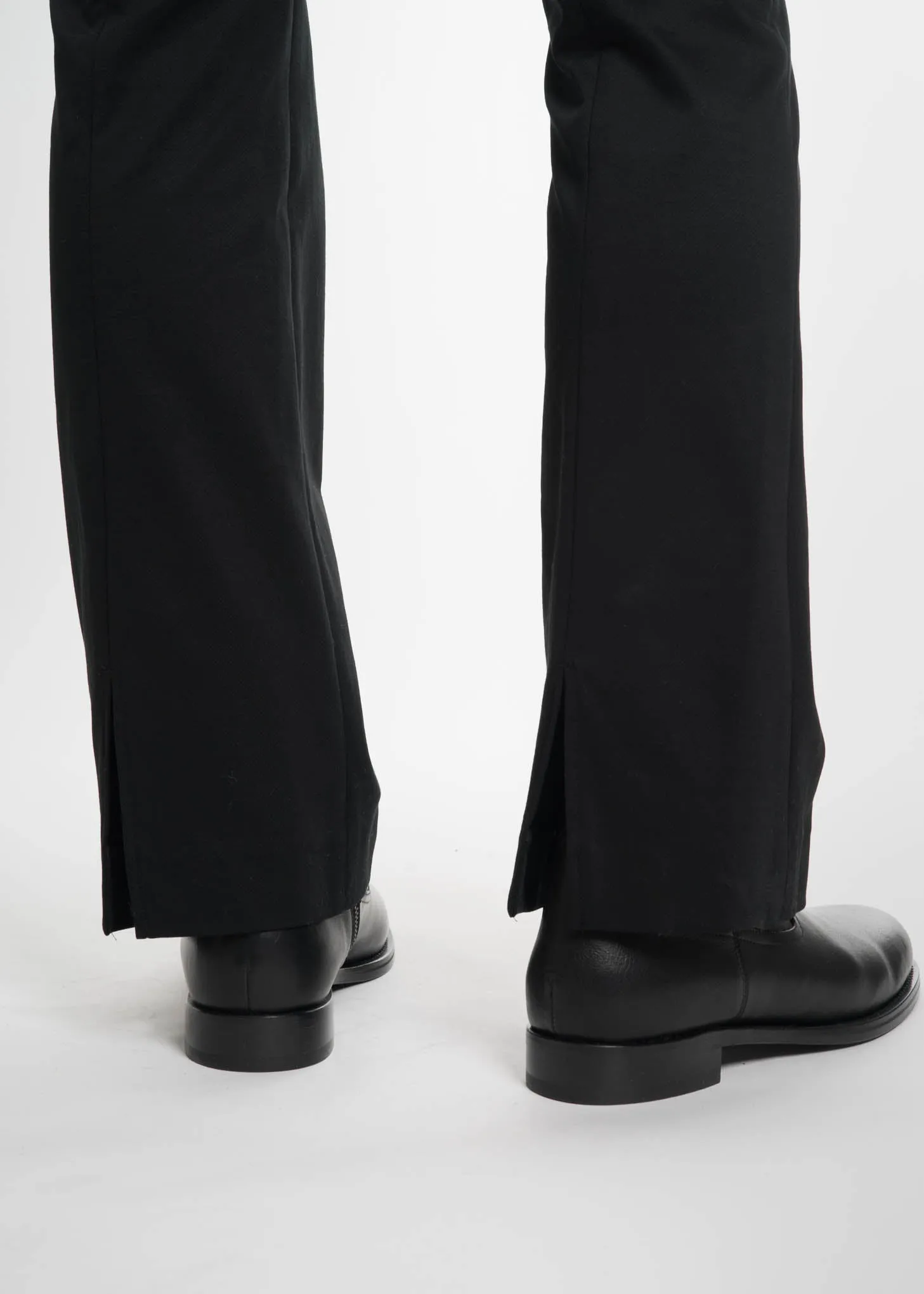 Black Rib Football Flare Track Pants
