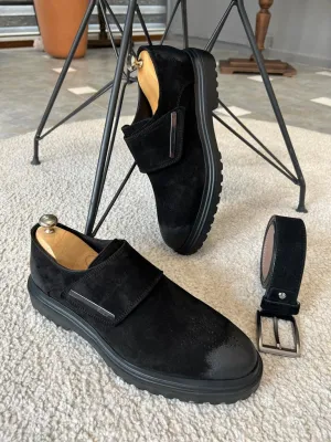 Black Suede Buckle Shoes for Men by GentWith.com | Worldwide Shipping