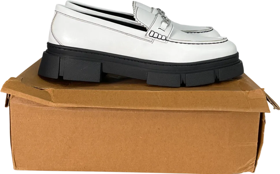 boohooMan White Track Sole Snaffle Loafer UK 10 EU 44 👞