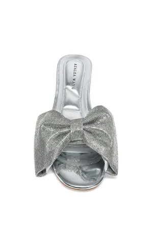 BOWTON-SILVER FLAT SANDAL