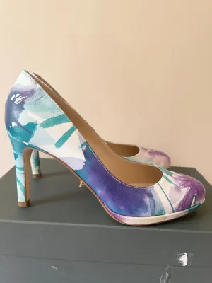 BRAND NEW HOBBS JULIET FLORAL PRINT LEATHER COURT SHOES SIZE 6/39