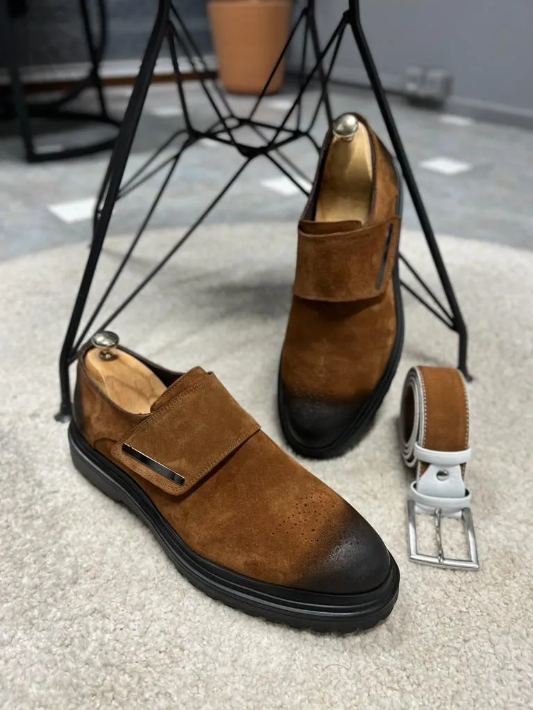Brown Suede Buckle Shoes for Men by GentWith | Worldwide Shipping