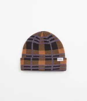 Butter Goods Plaid Beanie - Brown / Black / Purple