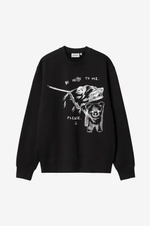 Carhartt Wip Pepe Be Nice Sweat Cotton Nero Uomo