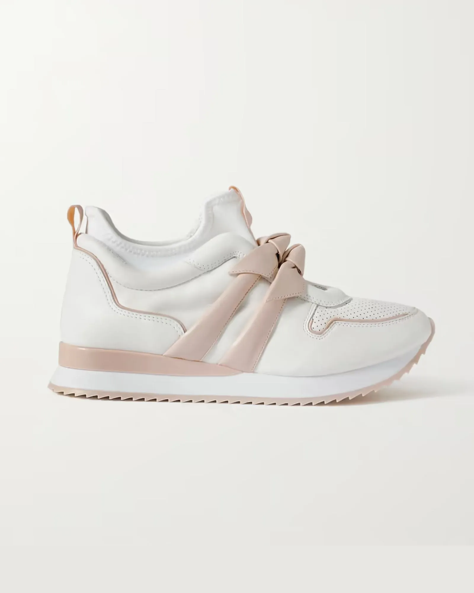 Clarita Jogger bow-embellished leather and neoprene sneakers