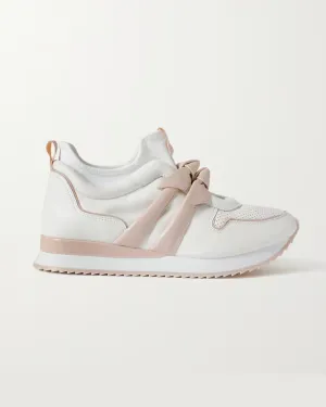 Clarita Jogger bow-embellished leather and neoprene sneakers