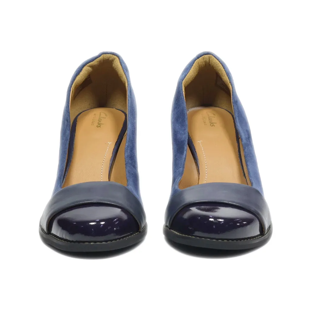 Clarks High-Heel Shoes Suede Blue Colour For Women