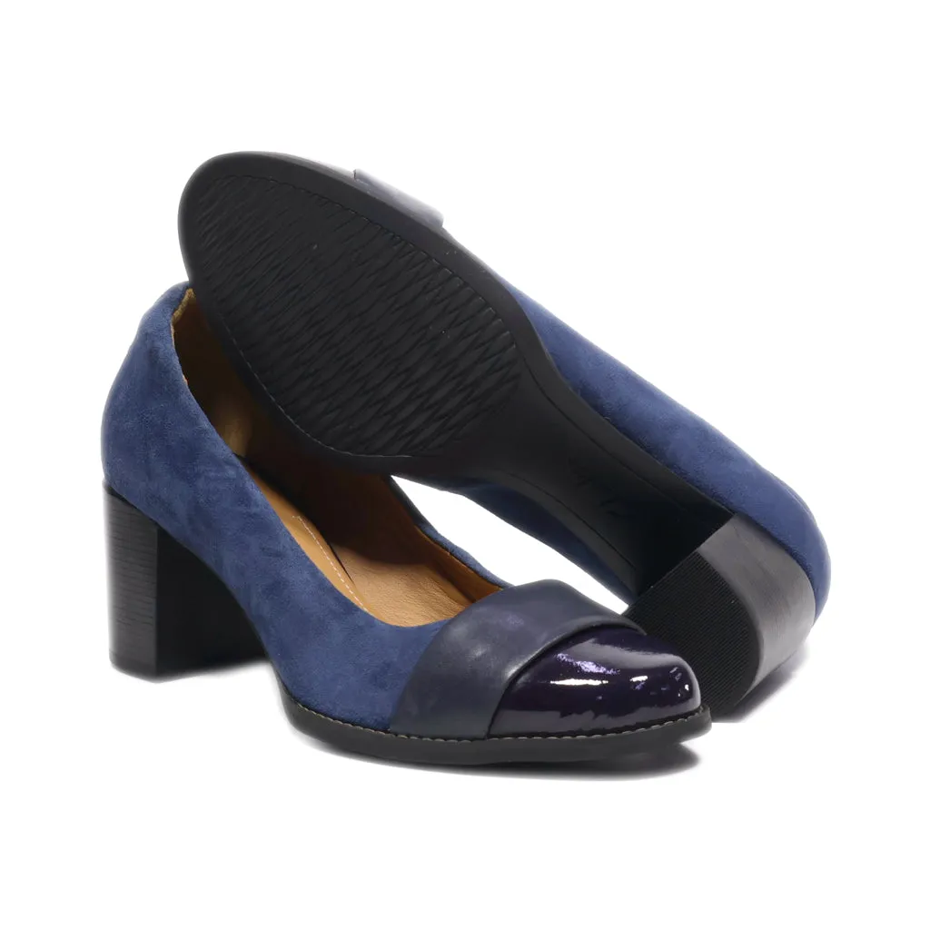 Clarks High-Heel Shoes Suede Blue Colour For Women