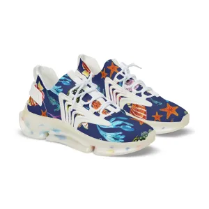 Colorful Fish and Coral Men's Mesh Sneakers