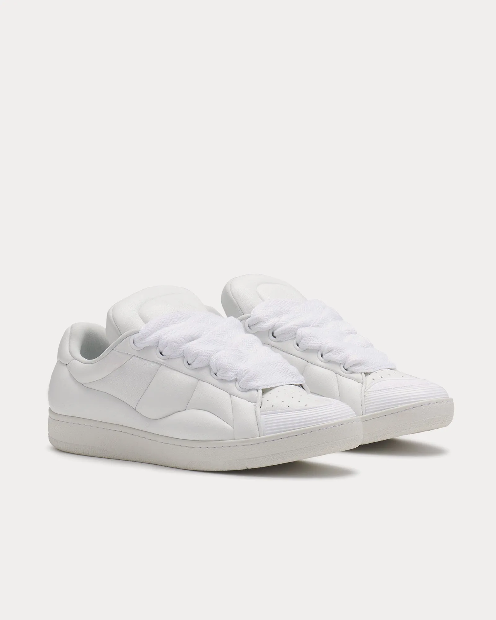 Curb XL Leather White / White Low Top Sneakers