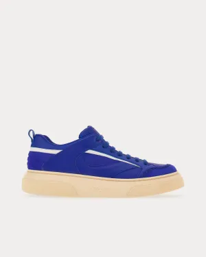 Cut Out Leather Lapis Lazuli Low Top Sneakers
