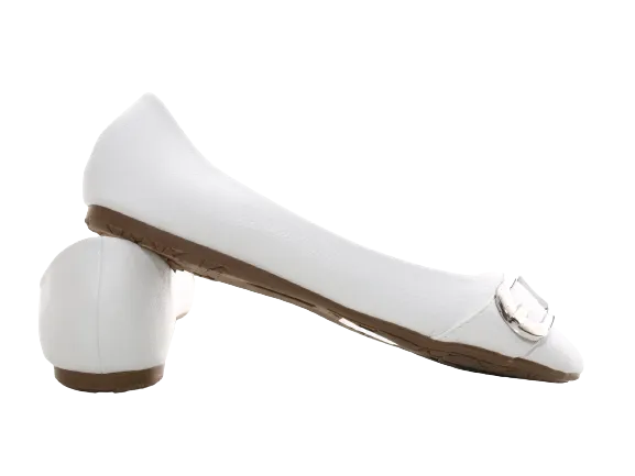 Damen Slipper Halbschuhe Ballerina Loafer Mokassins Slip On Flats Freizeit White # 9699