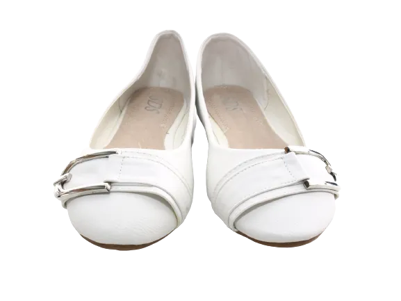 Damen Slipper Halbschuhe Ballerina Loafer Mokassins Slip On Flats Freizeit White # 9699