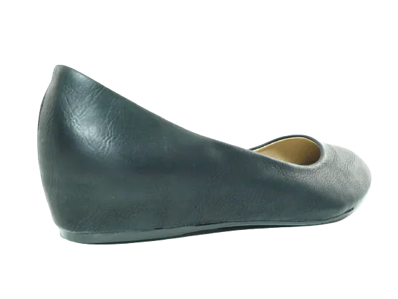 Damen Slipper Keilabsatz Ballerina Loafer Mokassins  Slip On Flats Freizeit Black #  7
