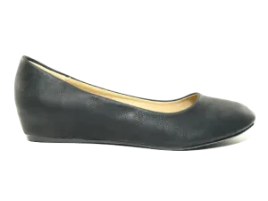 Damen Slipper Keilabsatz Ballerina Loafer Mokassins  Slip On Flats Freizeit Black #  7