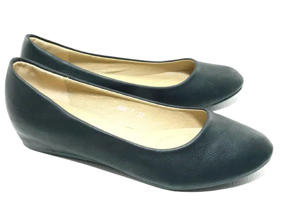 Damen Slipper Keilabsatz Ballerina Loafer Mokassins  Slip On Flats Freizeit Black #  7