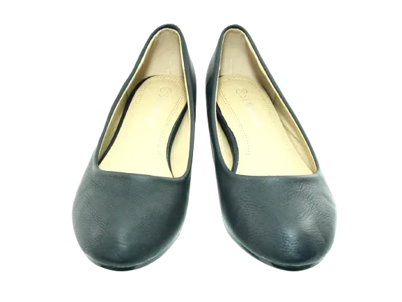 Damen Slipper Keilabsatz Ballerina Loafer Mokassins  Slip On Flats Freizeit Black #  7