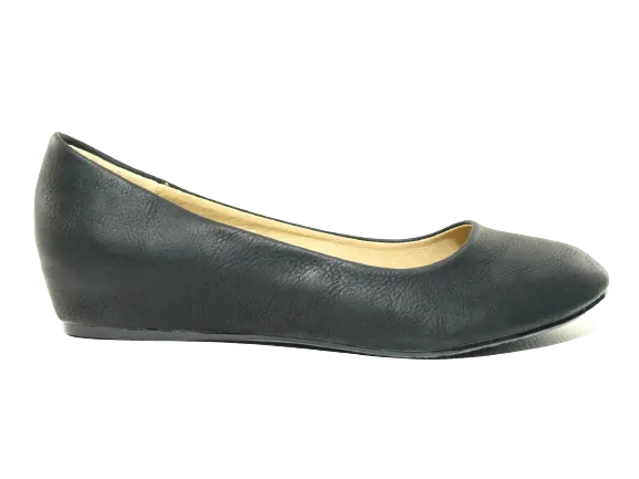 Damen Slipper Keilabsatz Ballerina Loafer Mokassins  Slip On Flats Freizeit Black #  7