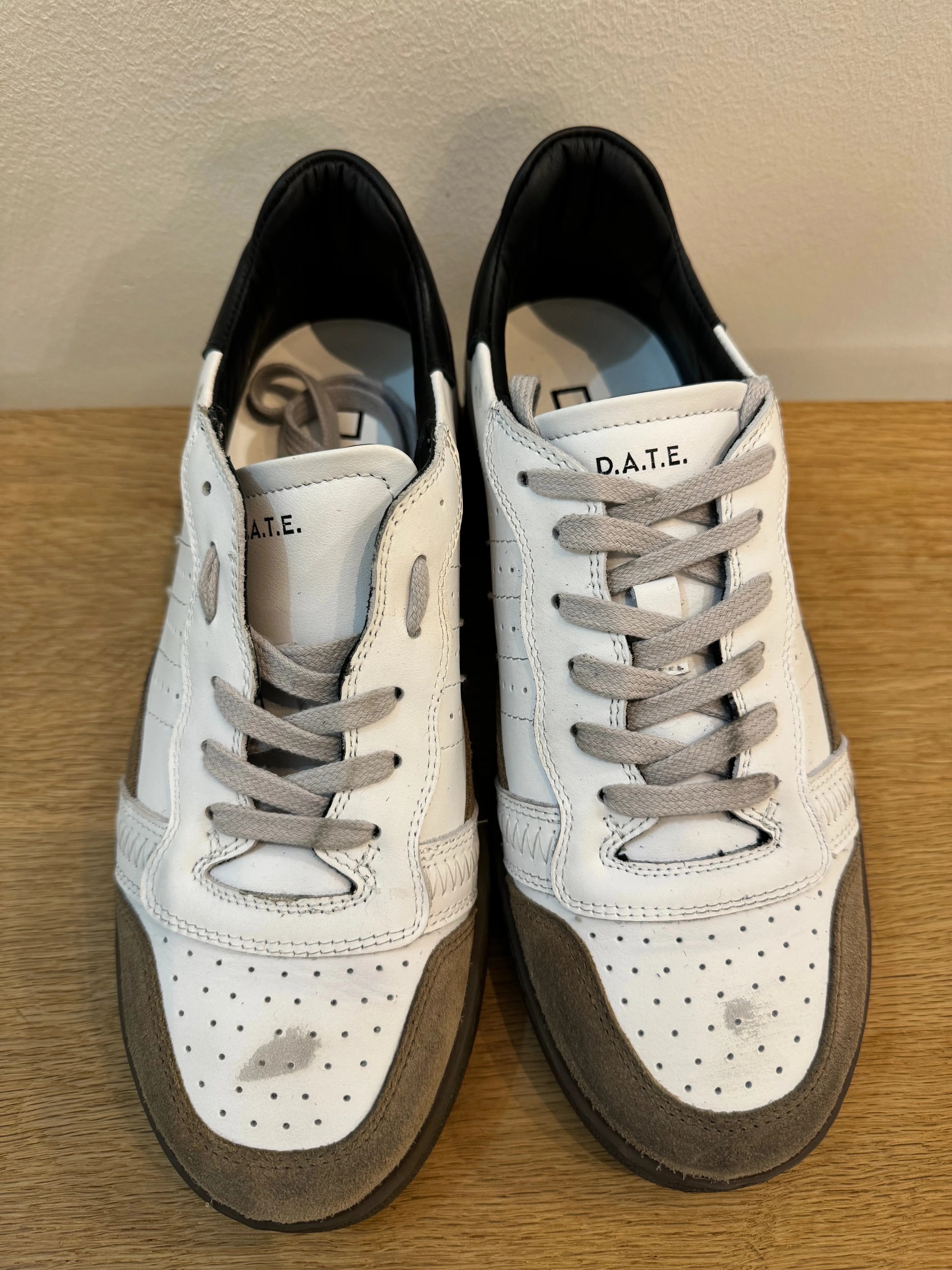 D.A.T.E Sporty Low White Taupe Sneaker