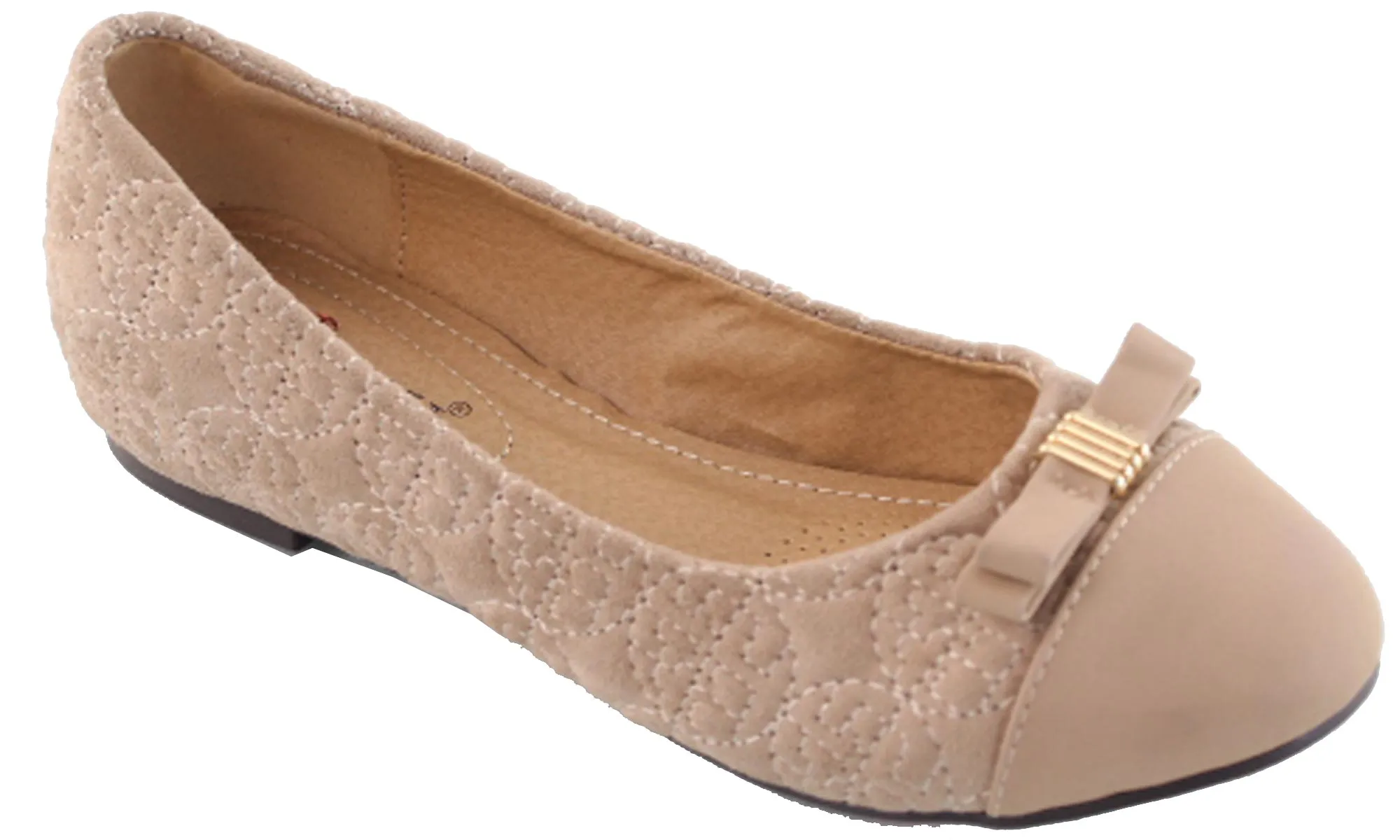 DBDK Women's Round Toe Bow Ballet Flat