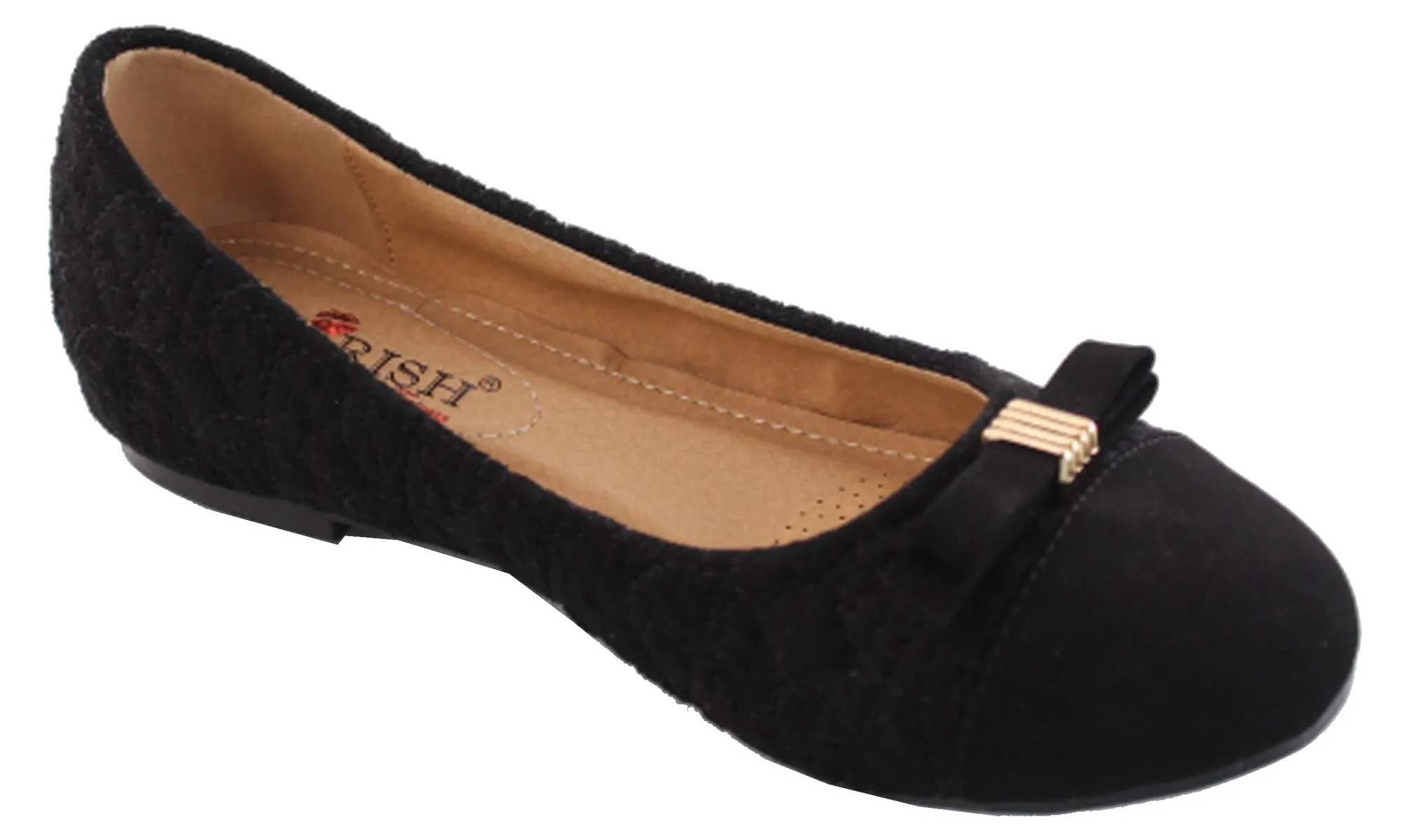 DBDK Women's Round Toe Bow Ballet Flat