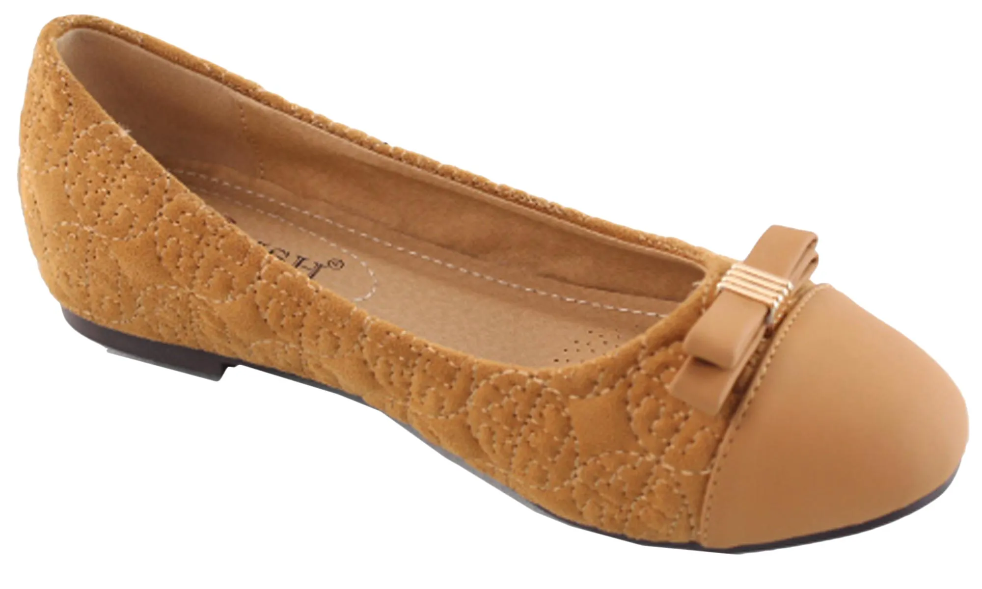 DBDK Women's Round Toe Bow Ballet Flat