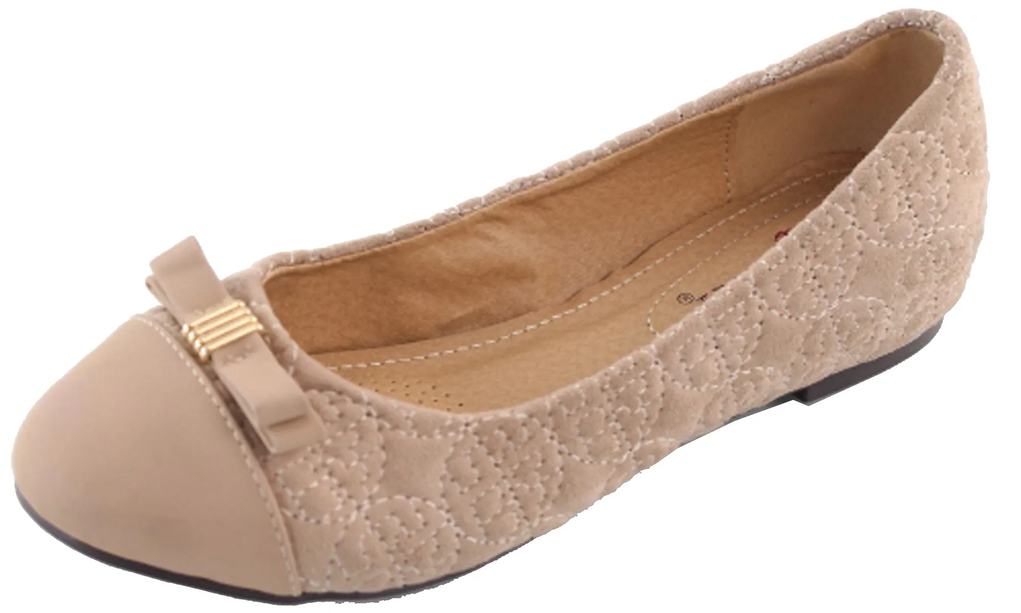 DBDK Women's Round Toe Bow Ballet Flat