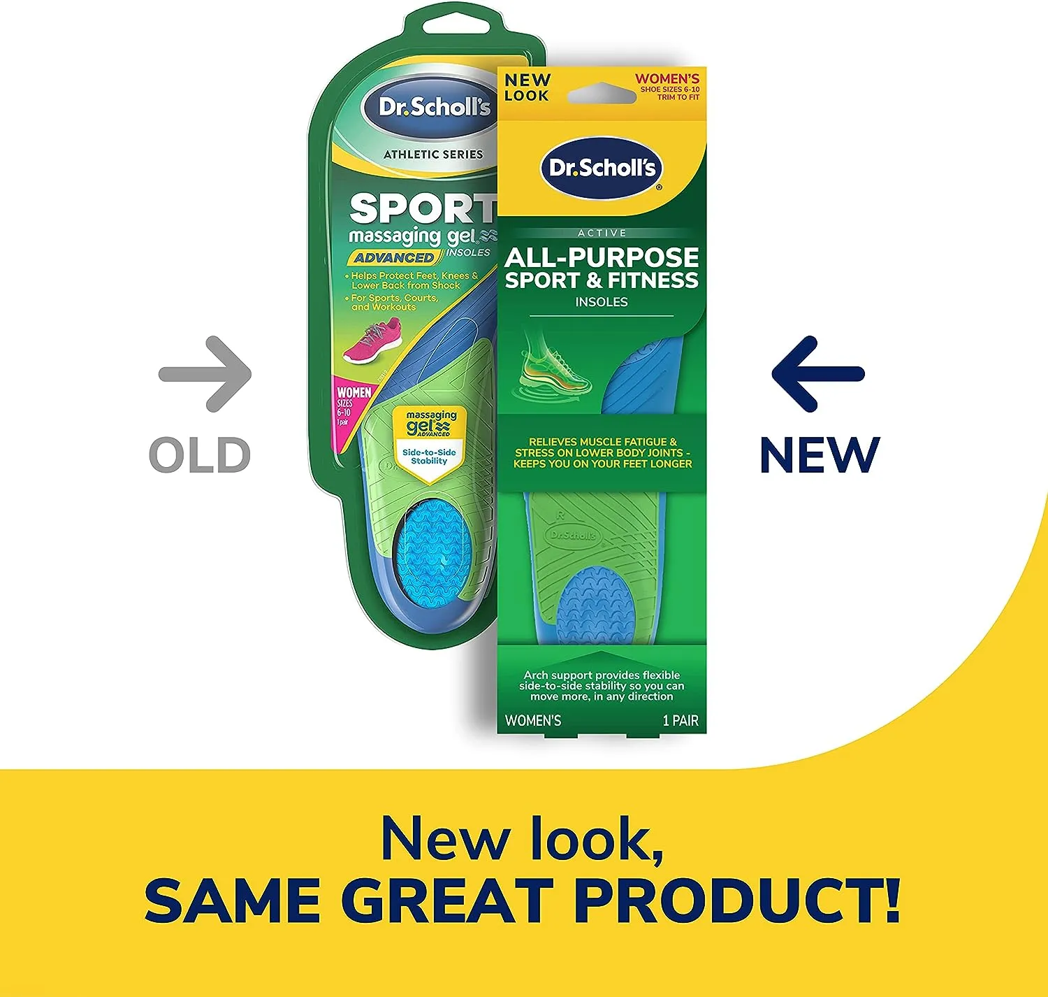 Dr. Scholl's Athletic series, Advanced Sport Massaging Gel Insoles for Women's sizes 6-10