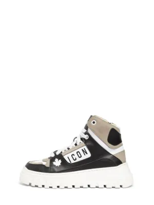 Dsquared2   Logo leather lace-up sneakers 