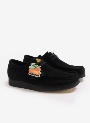 Embroidered Wallabee | Clarks Originals x Percival | Black Suede