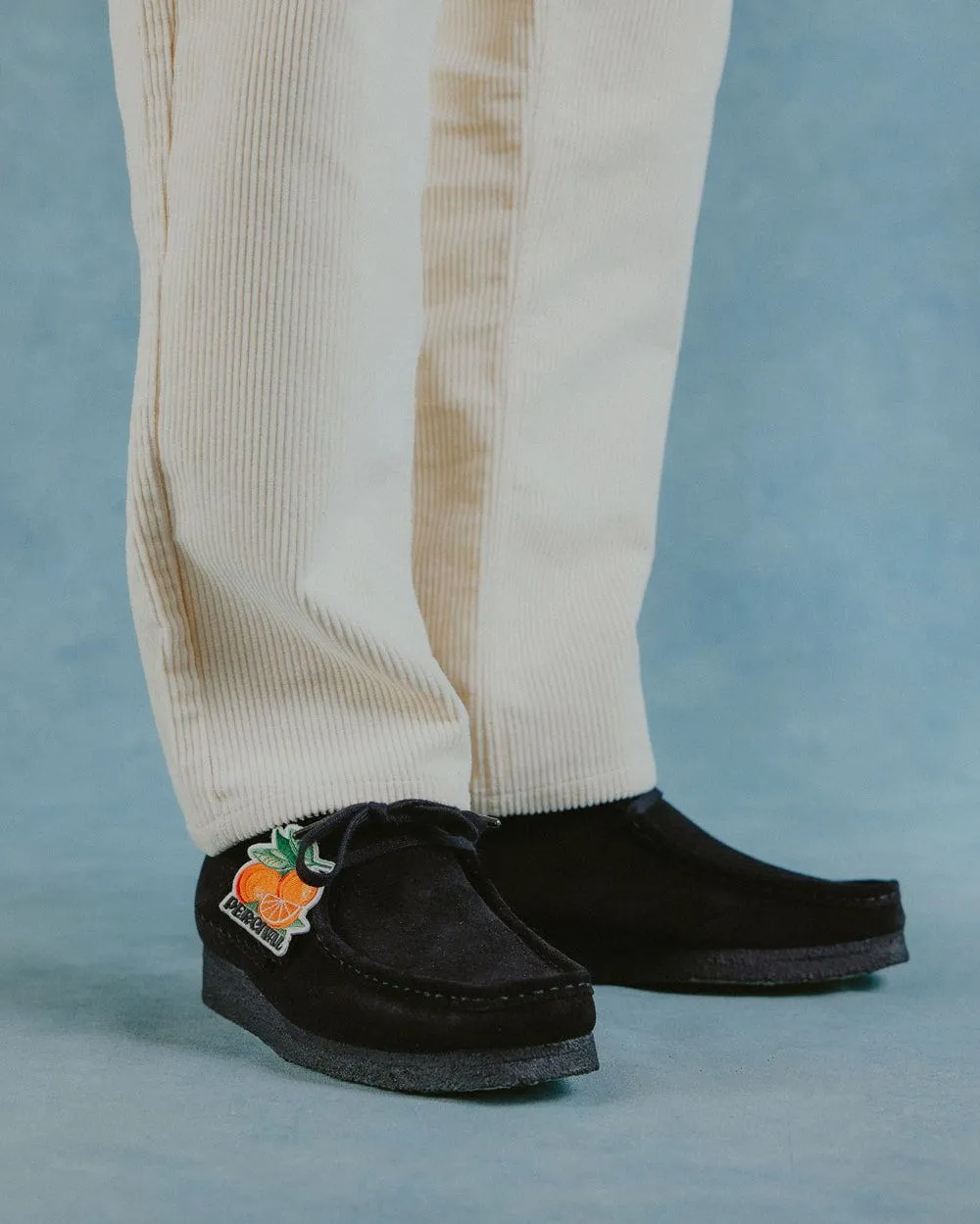 Embroidered Wallabee | Clarks Originals x Percival | Black Suede