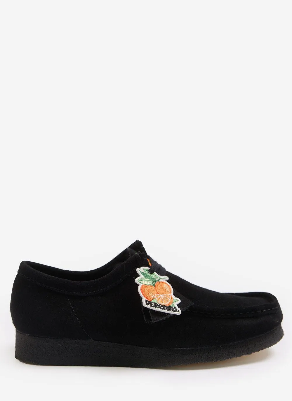 Embroidered Wallabee | Clarks Originals x Percival | Black Suede