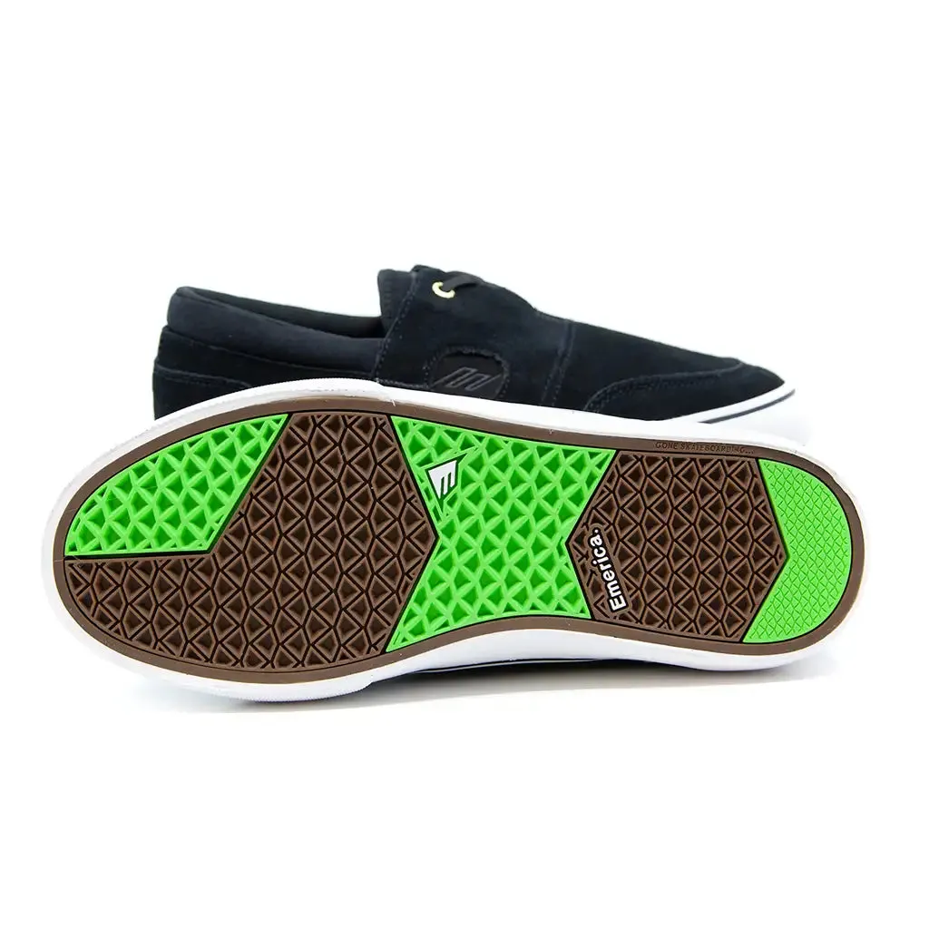 Emerica Servold Skate Shoe - Black / White / Gold
