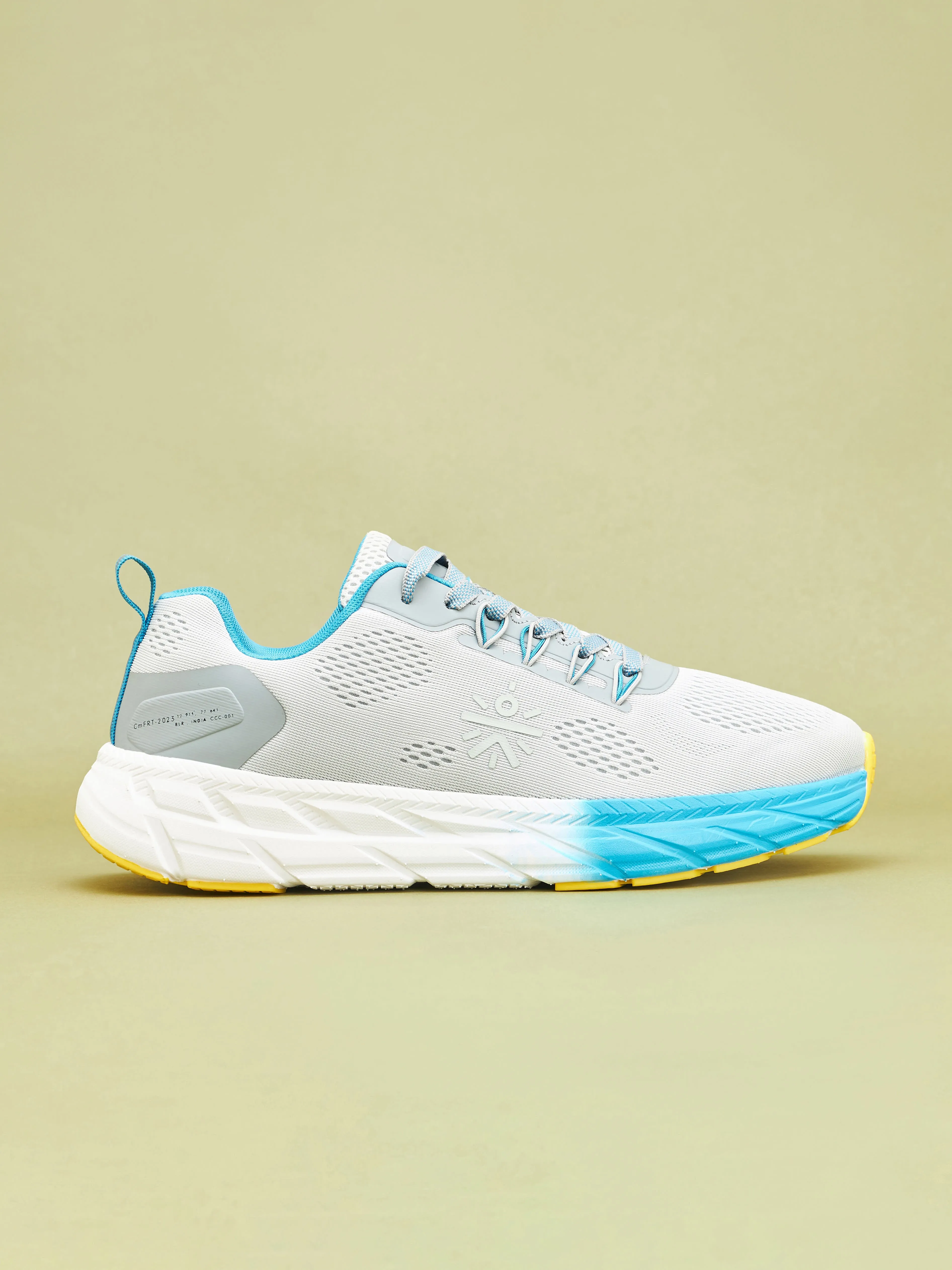 EZ  Ryde Men Running Shoes - Ash Grey/Turquoise Blue