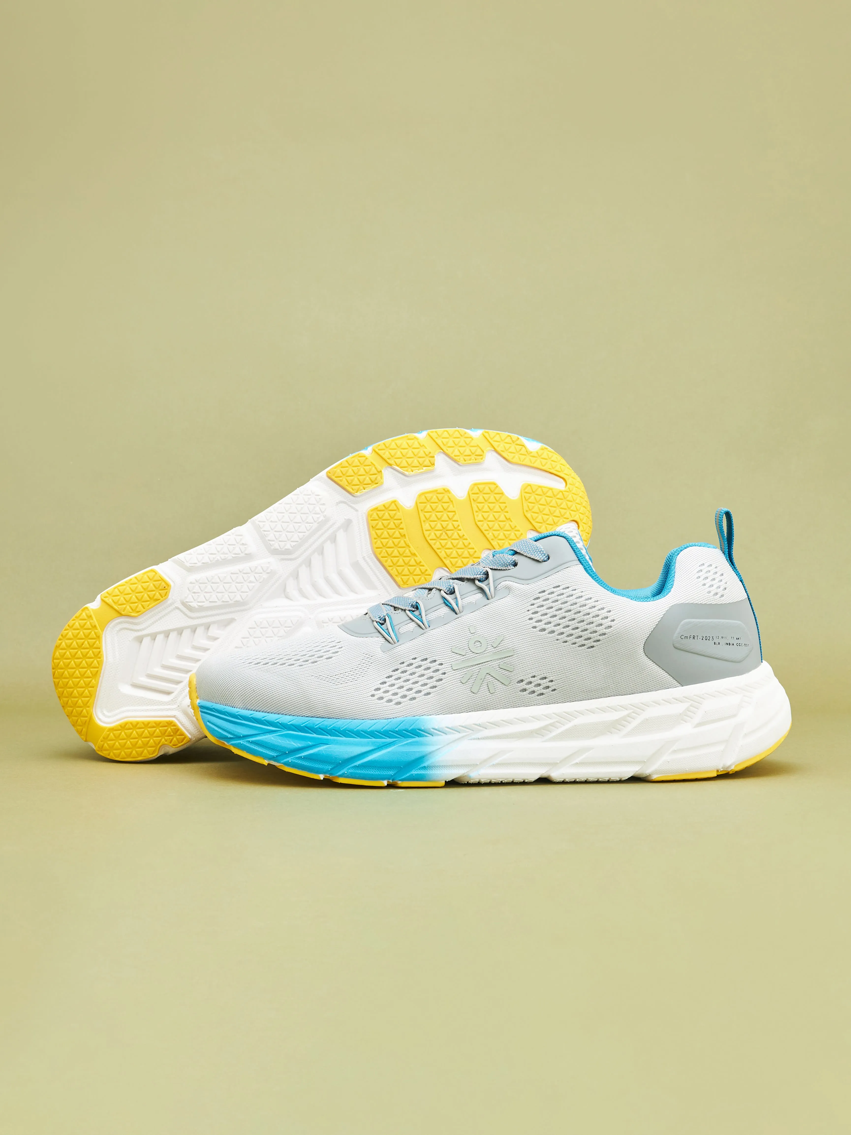 EZ  Ryde Men Running Shoes - Ash Grey/Turquoise Blue