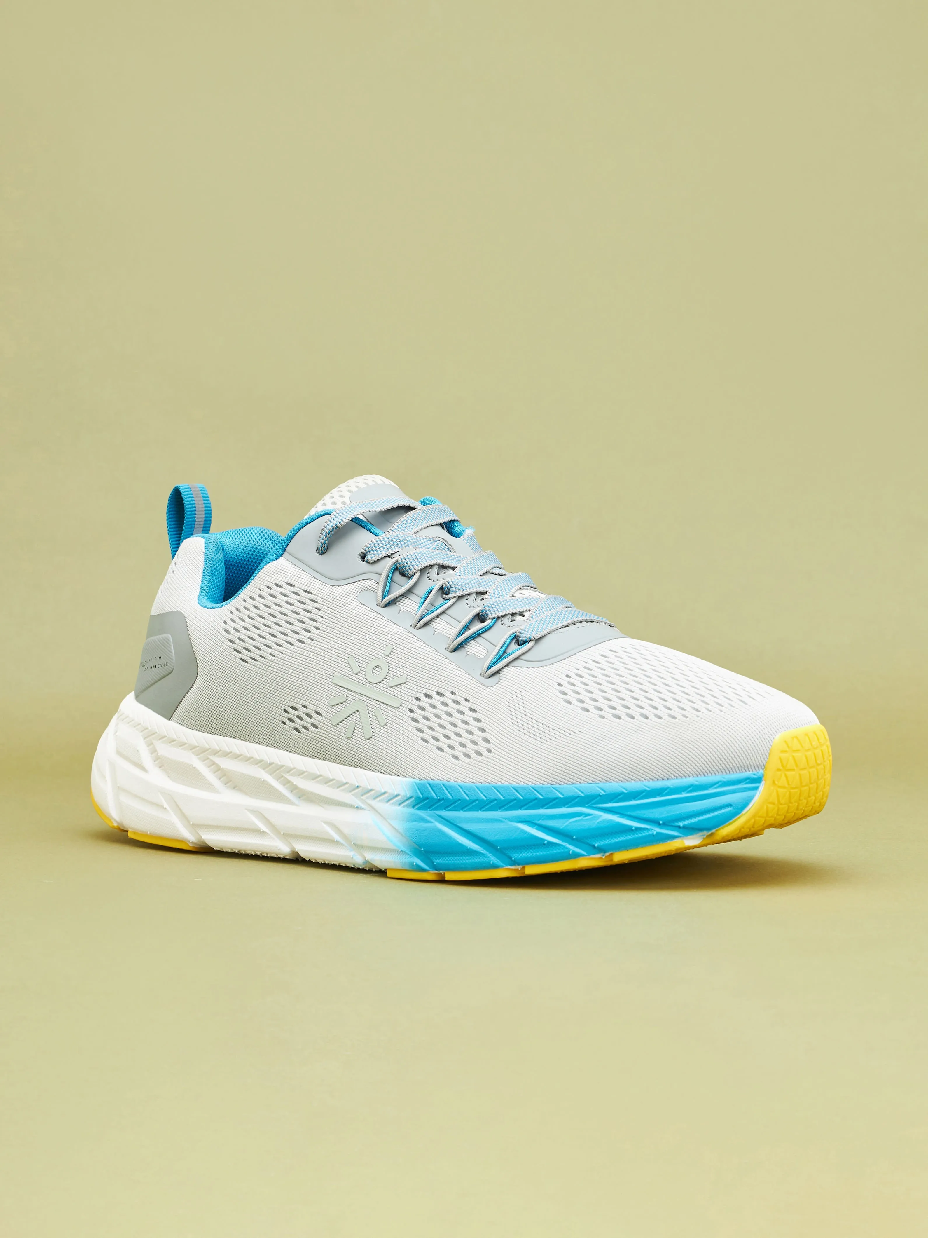 EZ  Ryde Men Running Shoes - Ash Grey/Turquoise Blue
