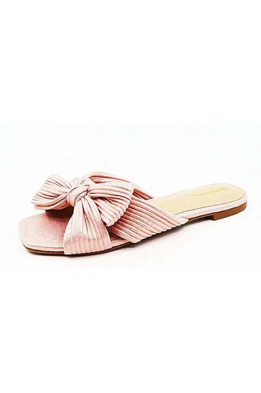FAIRA SASSY BOW FLAT SANDALS