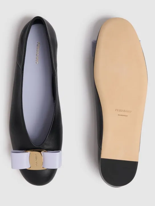 Ferragamo   5mm Vanna leather ballerina flats 