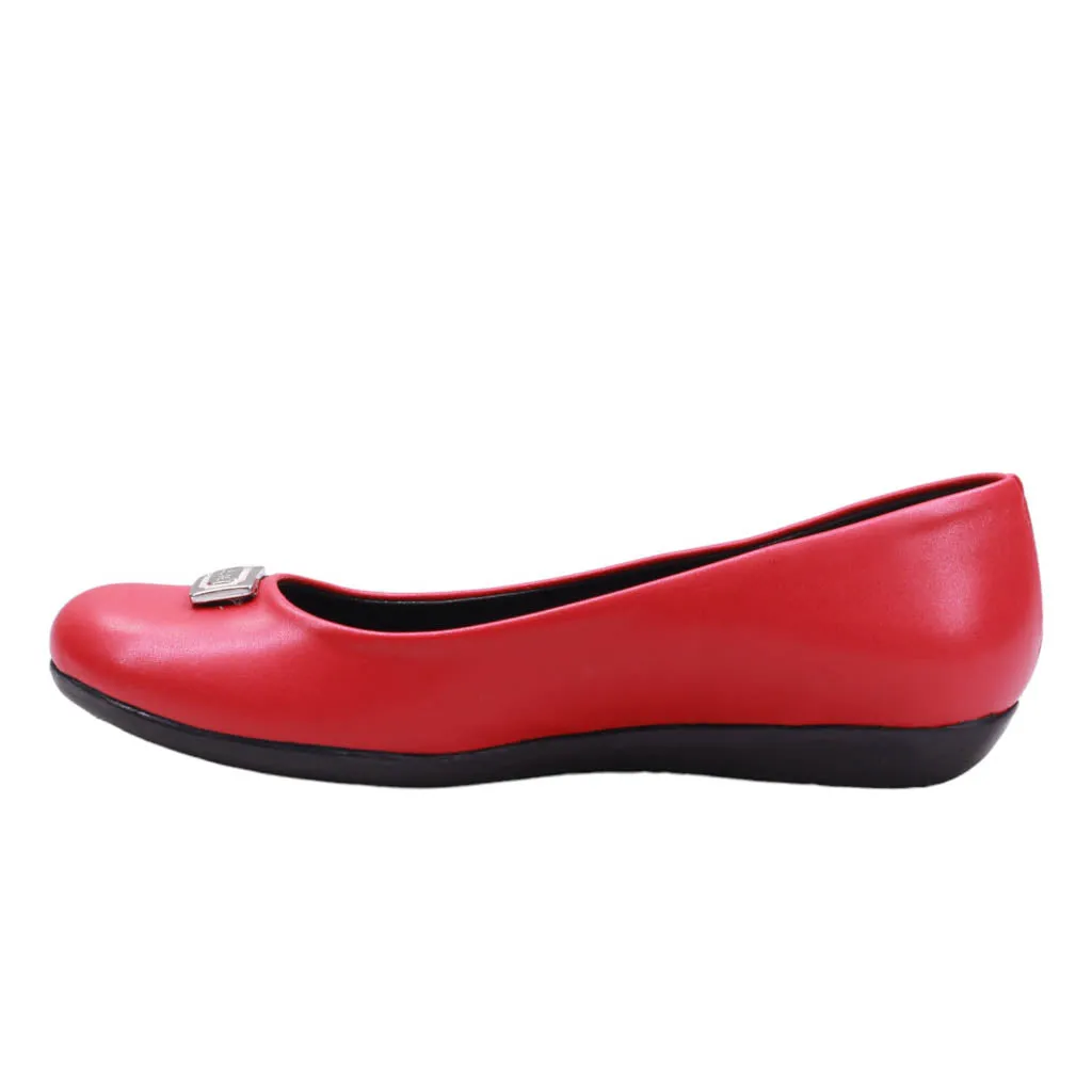 Flats para dama de punta redonda y adorno frontal