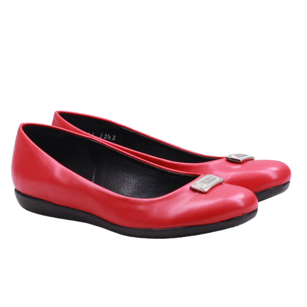 Flats para dama de punta redonda y adorno frontal