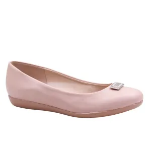 Flats para dama de punta redonda y adorno frontal
