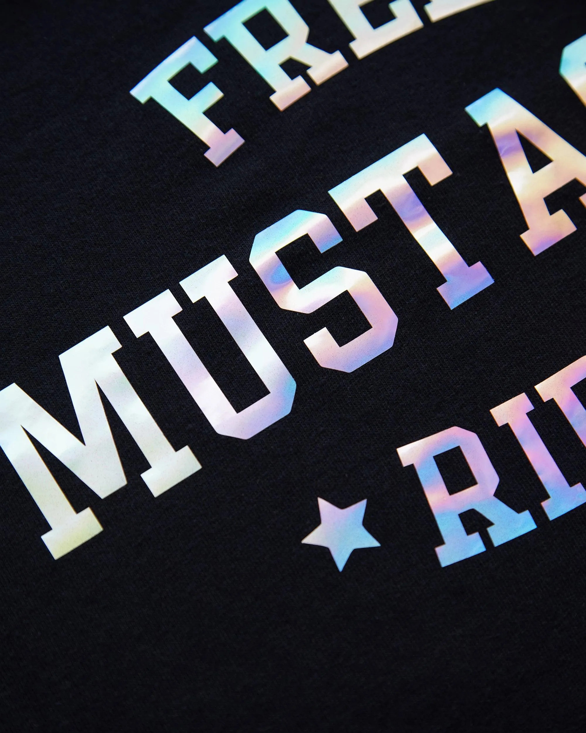 Free mustache rides, hologram - mens tshirt